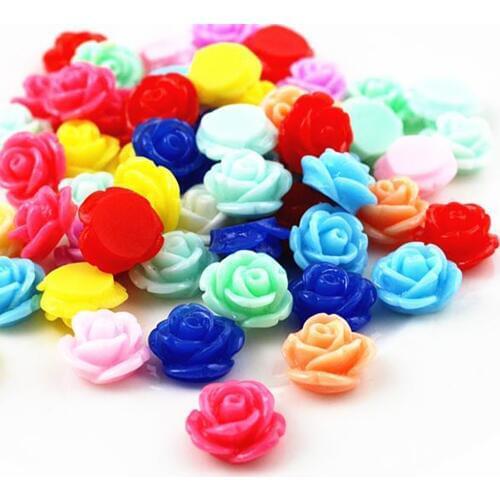 New Fashion 40pcs 12mm Mix Colors Flat Back Resin Cabochons Cameo G5-13