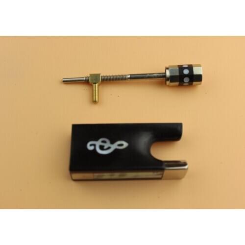 New top ebony violin bow frog screw 4/4 nickel inlaid musical notes accessories