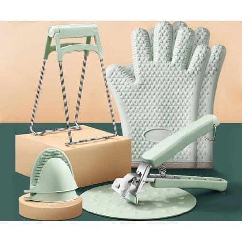 JOYLIVE Food Grade Silicone Anti-Hot Gloves Bowl Folder Heat Insulation Plate Folder Hand Clip Baking Oven Mitts Kitchen Tool