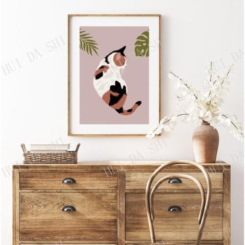 Cat Print, Cat and Houseplants Print, Houseplant Art, Cat Illustration, Black Cat Print, Houseplant Illustration