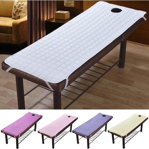 Soft Polyester Massage Table Bed Sheet Elastic SPA Treatment Cover For Relaxation Forepart Hole Bedding Article Salon Couch