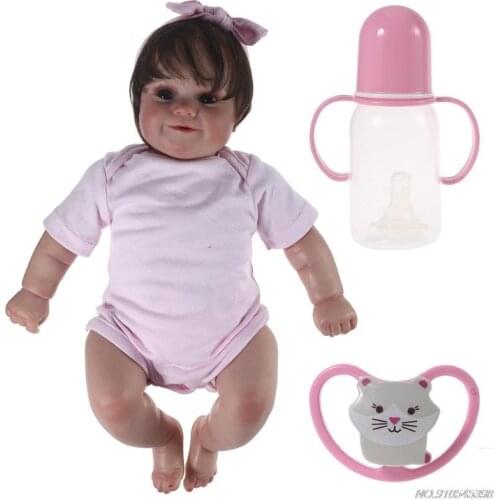 Realistic Baby Toddler Reborns Doll 20 inch Eye Opened Smiling Baby Toy Lifelike Newborn Dolls Infant Gift JY13 21 Dropship
