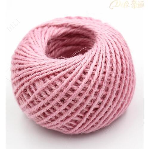 1.5mm Hemp Rope Pink 50 Meters Hemp Cord Natural Jute Twine Gift box String 3Ply Hemp Rope DIY Craft Decoration Rope