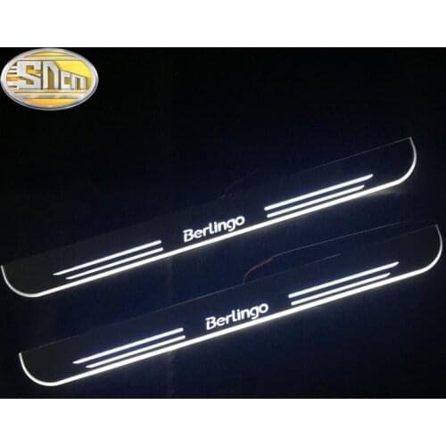 SNCN Waterproof Acrylic Moving LED Welcome Pedal Scuff Plate Pedal Door Sill Pathway Light For Citroen Berlingo 2009 - 2021