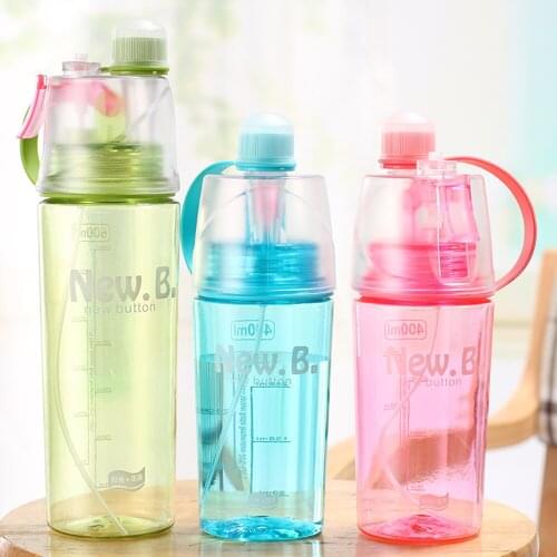 Sport Water Bottles Thermos Portable Outdoor Sport Cycling Water Bottle Mist Spray Cup Dual-use 400ml/600ml Drinking Cups