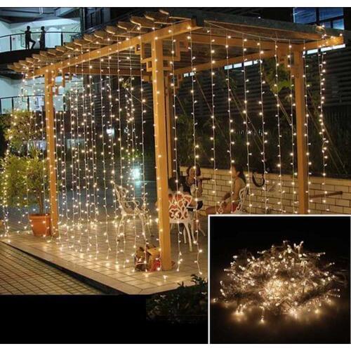 3x1M LED Wedding fairy Light christmas garland LED Curtain string Light outdoor new year Birthday Party Garden Decoration