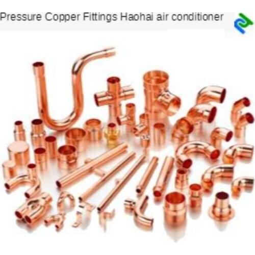 Red Copper Vertical Connection Bulk Copper Pipe Fittings Refrigeration Copper Pipe Bundle Connection Suitable for Welding