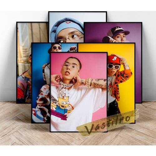 Jp The Wavy Rapper Poster, Hip Hop Rap Singer Wall Picture, Music Star Art Prints, Nordic Color Background Handsome Man Wall Art