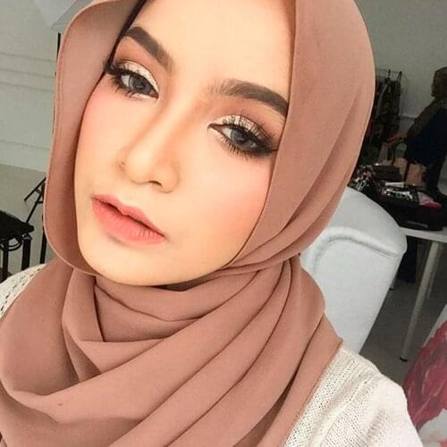 High Quality Bubble Chiffon Hijab Scarf Heavy Plain Women Muslim Veil Winter Malaysia Scarves for Ladies Long Shawls 180*75cm