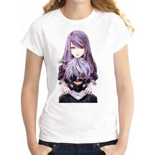 2020 New Women T-shirt Tokyo Ghoul Ink Art Ken Kaneki Anime Manga Artwork Girls Top Female T Shirts Harajuku Streetwear Clothes