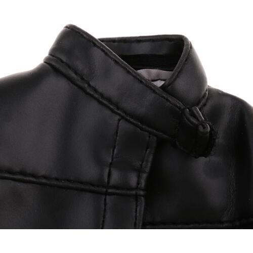 1:6 Black PU Leather Jacket Coat Clothes for 12 inch Male Action Figure Toys
