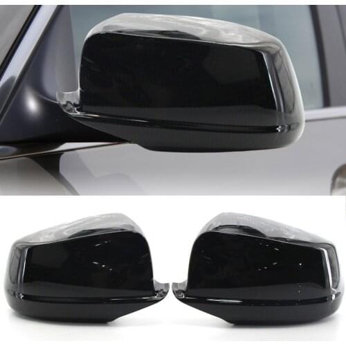 1 Pair Black ABS Side Rear View Mirror Cover Cap Fit For BMW 5 Series F10 Sedan Pre-LCI 2011 2012 2013 51167216369 51167216370