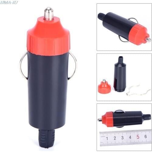 1pc 12V Male Car Cigarette Lighter Socket Plug Motorcycle Socket Power Charger Adapter Connector + Fuse Converter Plug