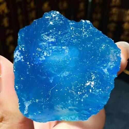 1pcs Beautiful 100% natural sea sapphire raw stone natural aquamarine crystal reiki healing 80-90g
