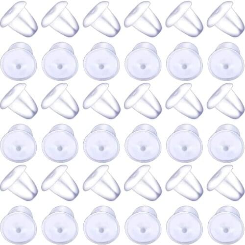 1000pcs Clear Plastic Bullet Clutch Style Rubber Earwire Earring Safety Backs Stoppers DIY Handmade Craft Earring Jewelry Making
