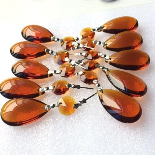 Top Quality 20PCS/lot, 75CMM Brown Garland Strands Crystal Cake Accessories Wedding Party Decoration, Glass chandelier pendants