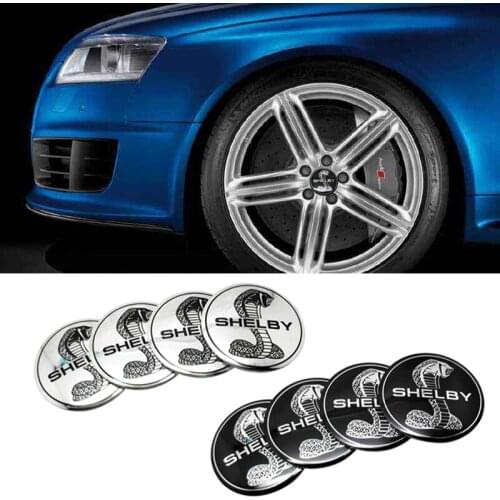 4pcs 56mm for SHELBY Logo Car Wheel Center Stickers Decoration for Ford Shelby F150 Mondeo Focus 3 2 MK2 Fiesta MK7 mk4 Fusion