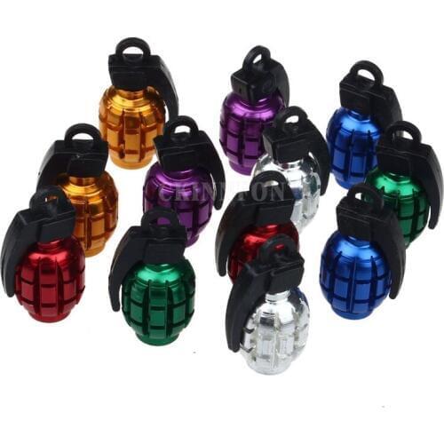 500Pcs/Lot Bicycle Accessories For Bike Colorful Grenade Alloy Valve Caps Dust Covers Bike Bicycle MTB BMX Car Tyre