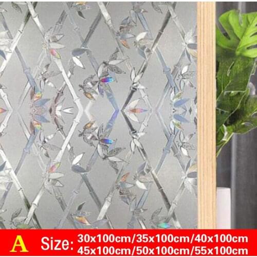 6 Sizes 1 Piece Of Modern Simple Style Laser Imitation Diamond Effect Electrostatic Glue Free Pure Color Glass PVC Film
