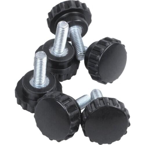6 Pcs M4x10 Threaded Knurled Thumbscrew Grip Knobs Thumb Screw