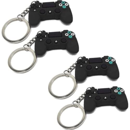 667E 4Pcs Durable PVC Video Game Controller Handle Pendant Keychain Game Player Keyring Game Supplies Fashion Jewelry Unisex
