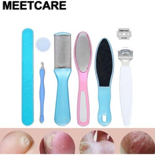 8 in 1 Foot care Foot File Set Stainless Steel Pedicure Tool Removable Dead Skin Plantar Exfoliating Portable Clean Care Tools