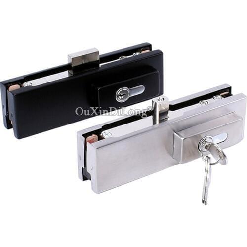 Brand New Frameless Tempered Glass Door Lock Floor Hinge Door Clamp Lock Glass Door Floor Lock Latch for 10~12mm Glass