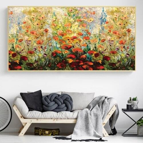 Abstract Knife Flowers Canvas Painting Trees Wall Art Print Poster Picture Decorative Painting Living Room Home Decoration