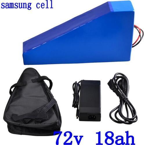 72V lithium electric scooter battery 72v 18AH electric bicycle battery 72V 18AH ebike battery use samsung cell with 84V charger