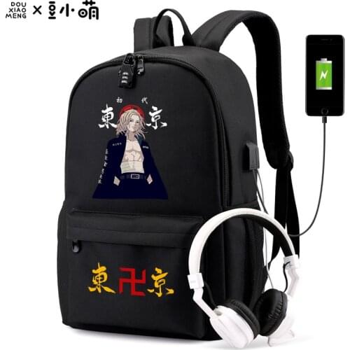 Amine Tokyo Revengers Cosplay Manjiro Sano Ken Ryuguji Haori Waterproof Password Lock Large Capacity School Bag Men Backpack