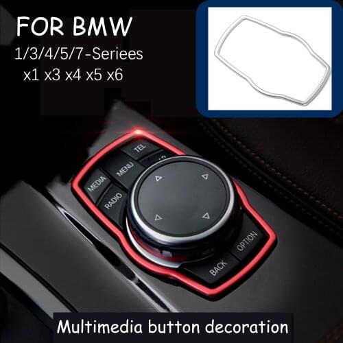 Angelguoguo Car Multimedia Buttons Decor Frame Sticker For BMW 1 3 4 5 7 Series X1 X3 X4 X5 X6