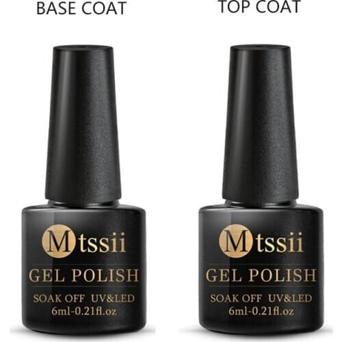 Mtssii Uv Gel Nail Polish Top Coat 2/3pcs Base And Top Coat Varnishes Nail Gel Primer Soak Off Uv Gel Nail Art Manicure