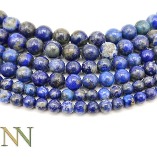 Natural Lapis Lazuli Beads 4mm 6mm 8mm 10mm 12mm Round Loose Beads Lapis Lazuli Gemstone Beads for Bracelets Jewelry Making