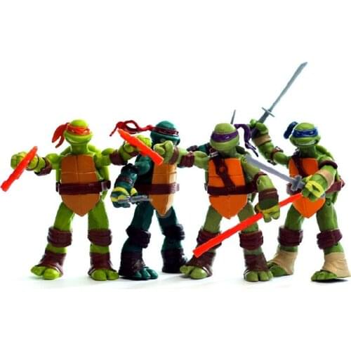 12CM Anime figures Leonardo Donatello Michelangelo Raphael PVC Action figures model toys doll gift