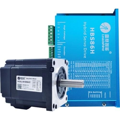 Leadshine NEMA 34 engraving machine hybrid servo motor 86HSM45-E1 voltage 75V torque 4.5N.M + closed-loop drive HBS86H Kit