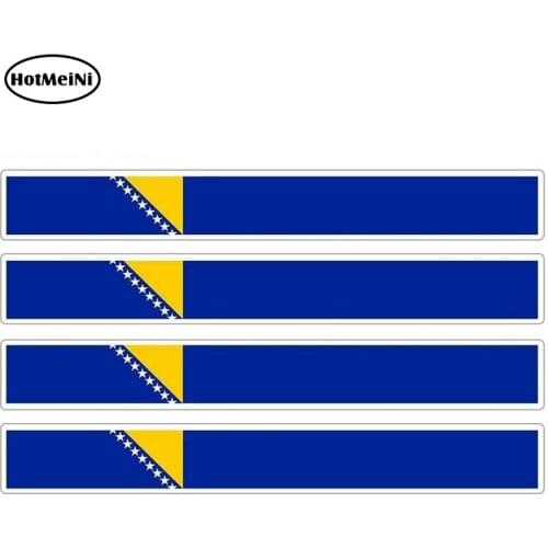 HotMeiNi 13cm x 1.7cm 4pcs Car Stripe Motorcycle Racing Flag Sticker Car Bumper Decal Bike Moto Tuning Bosnia Car Stickers