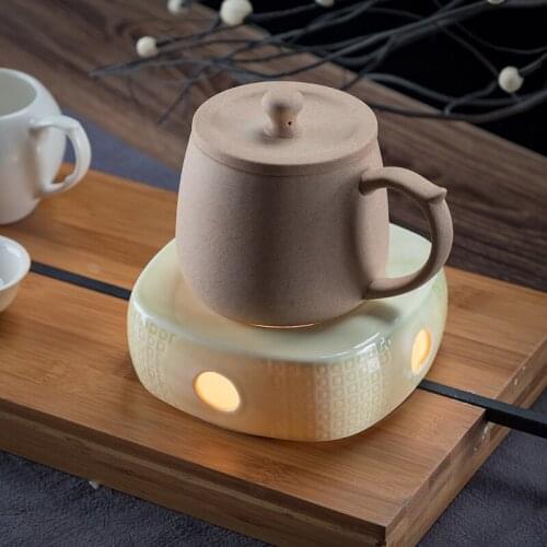 Ceramic Candle Heater Flower Tea Warmer Heating Base Boiled Wine Flower Tea Coffee Heated Insulation Base Japanese Style