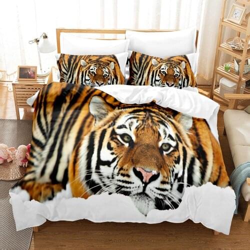 Animal Tiger 3d Bedding Set Comforter Scenery Duvet Cover Sets Bed Linen Fashion Luxury Cool Gift Twin Queen King Single Size