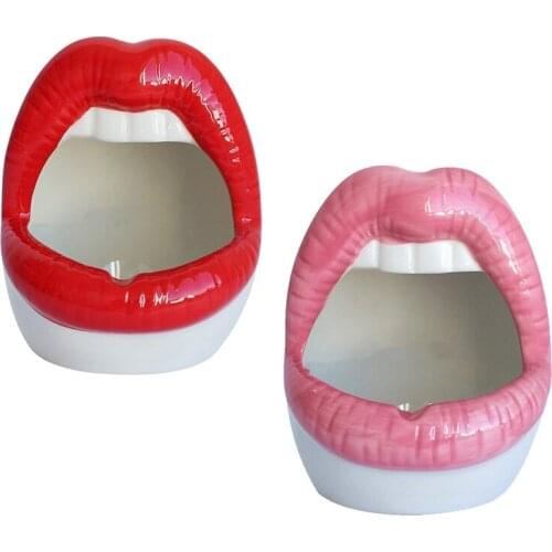 Creative Succulent Cactus Pot,Ceramic Small Flower Plants Containers Sexy Big Lips Planter for Home Office