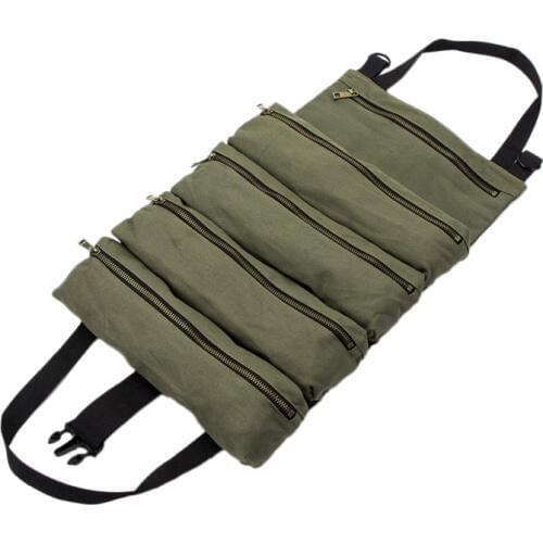 LBER Roll Tool Roll Multi-Purpose Tool Roll Up Bag Wrench Roll Pouch Hanging Tool Zipper Carrier Tote