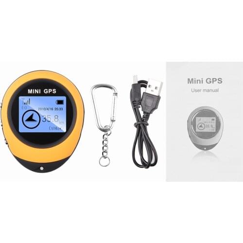 Mini GPS Navigation Receiver Portable Outdoor Location Finder Tracker with Kay Chain USB Rechargeable Tracking Recorder