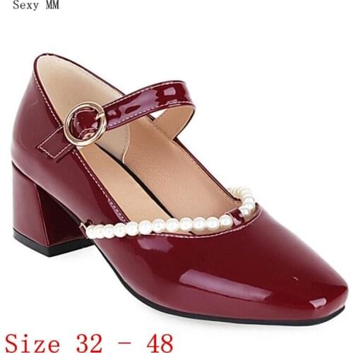 Med High Heels Women Pumps High Heel Shoes Stiletto Woman Wedding Shoes Small Plus Size 32 33 - 40 41 42 43 44 45 46 47 48