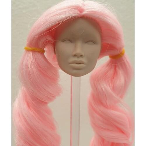 Fashion Royalty Nuface Kyori Sato Japan skintone Blank face pink hair Integrity Doll Head for OOAK