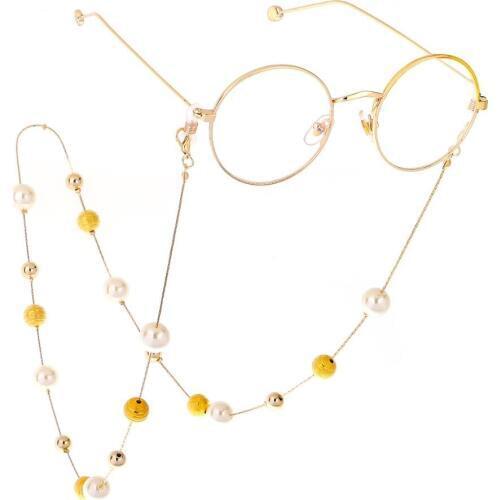 Fashion Chic Imitation Pearl Sunglasses Chain Luxury Frosted Ball Glasses Chain Eyewears Cord Holder neck strap Rope For Womens