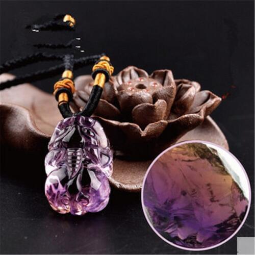 Fashion Genuine Natural Purple Crystal Pi Xiu Women Pendant AAAA 48*28*19mm