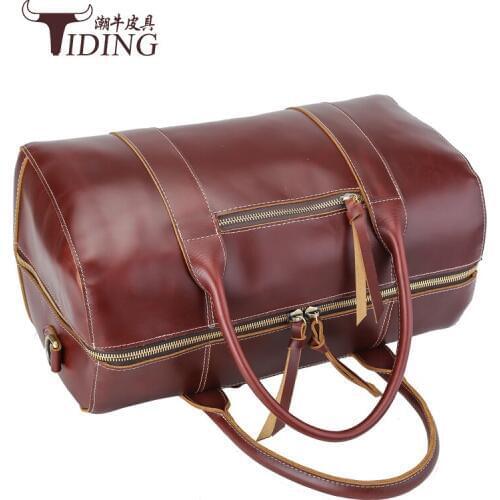 Mens Genuine Leather Luggage Fashion Multi-FunctionTravel Duffle Bag 2018 Man large Shoulder Capacity Bags Male Handbags