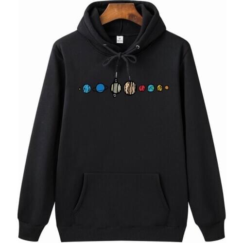 Planets Colour Men Hoodie Sweatshirts 2021 Autumn Winter Warm Fleece High Quality Sweatshirts Creative Design Funny Fashion Tops