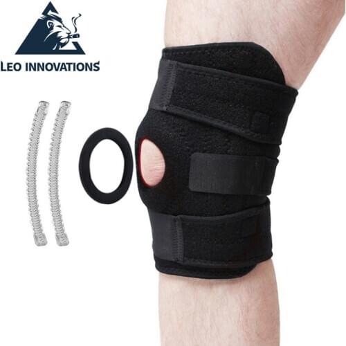 Knee Brace, Knee Support Compression Sleeve with Side Stabilizers + Silicone Patella Gel Pad for Meniscus Tear,Arthritis,Jogging