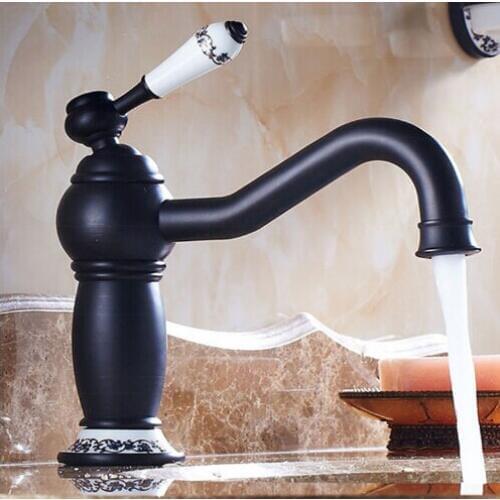 New arrival Europe style high quality sink faucet brass hot and cold black ORB single lever basin faucet bathroom sink tap