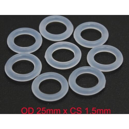 OD 25mm x CS 1.5mm VMQ PVMQ SILICONE Rubber Translucent O ring O-ring Oring Seal Gasket